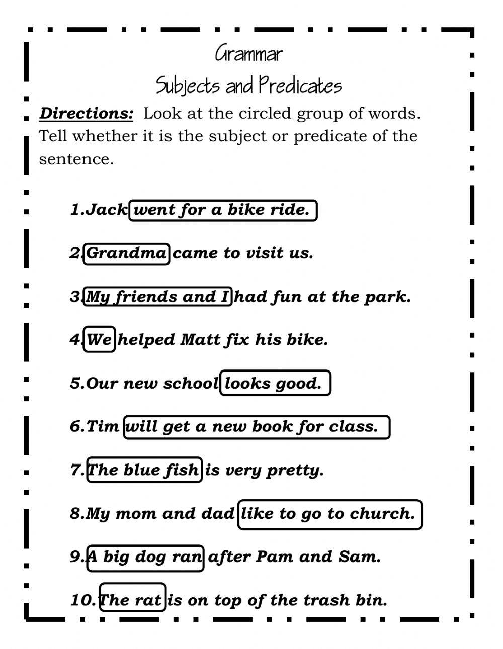 Subject And Pre Free Interactive Worksheets 486600 Subject And Pre Free Interactive Worksheets 486600