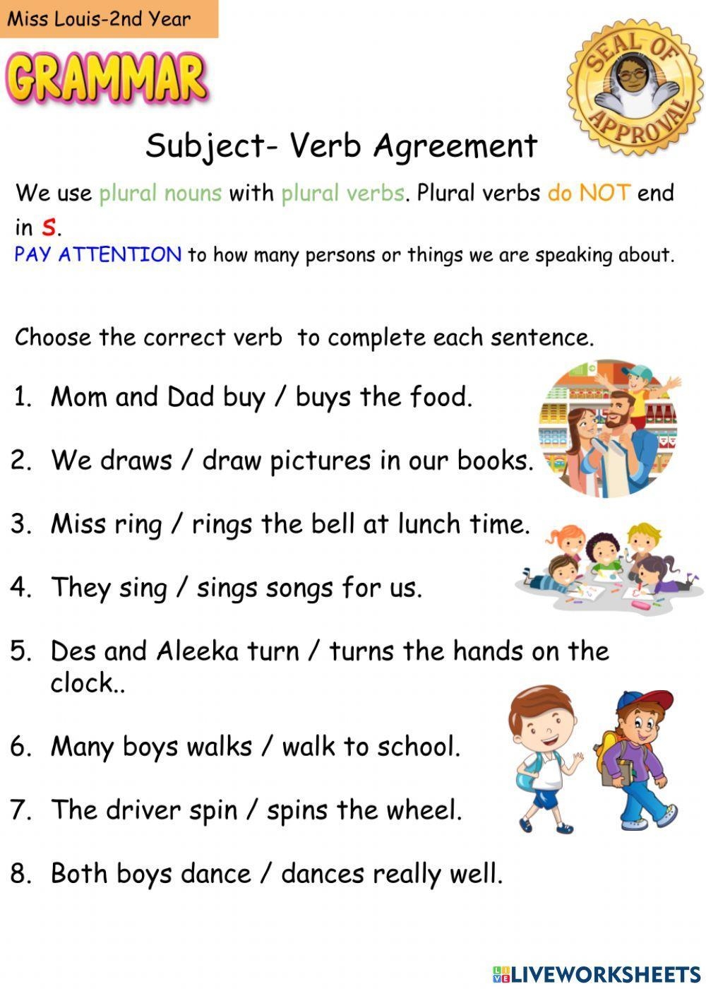 Subject Verb Ag Free Interactive Worksheets 1027778 Subject Verb Ag Free Interactive Worksheets 1027778