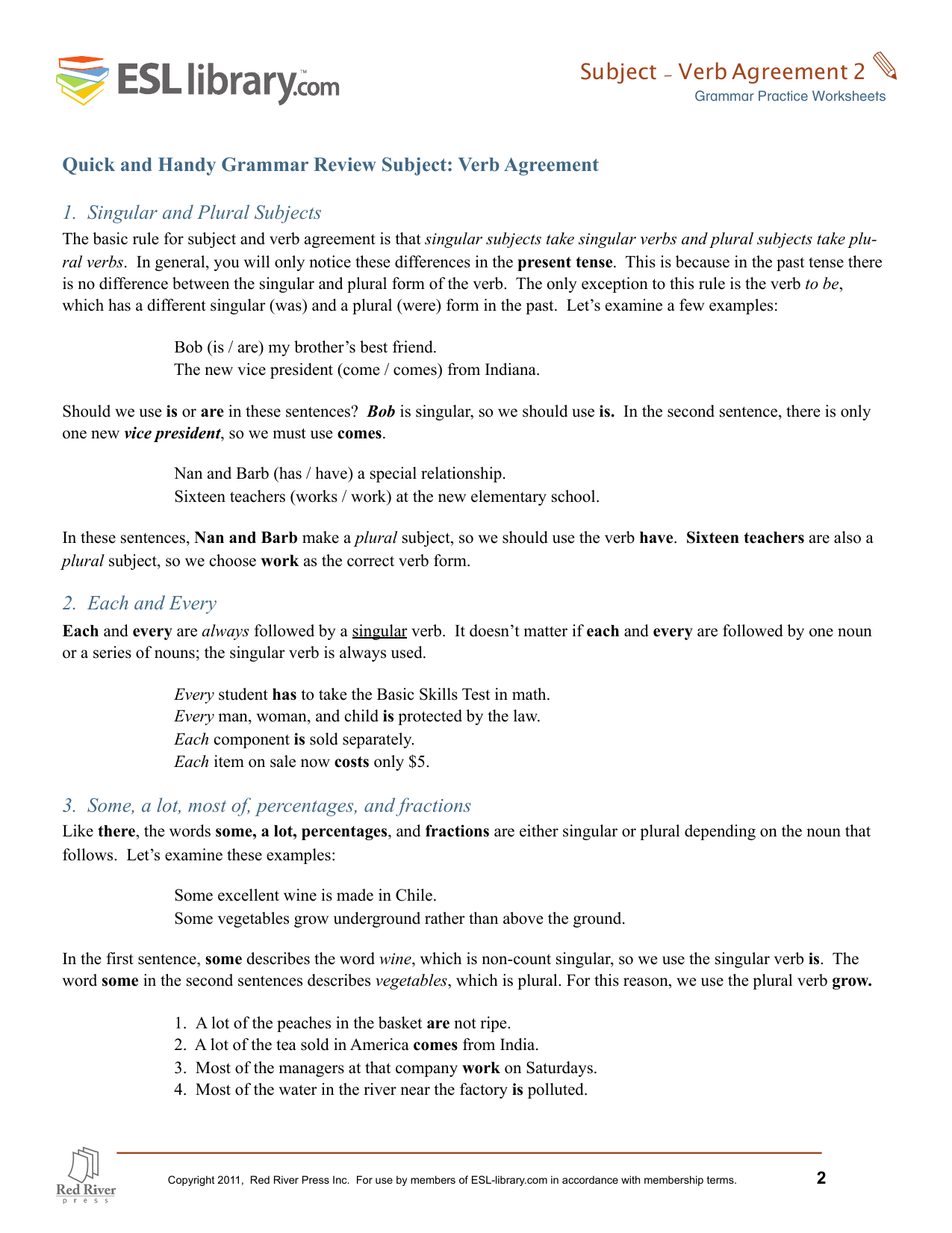Subject Verb Agreement Grammar Worksheet Subject Verb Agreement Grammar Worksheet