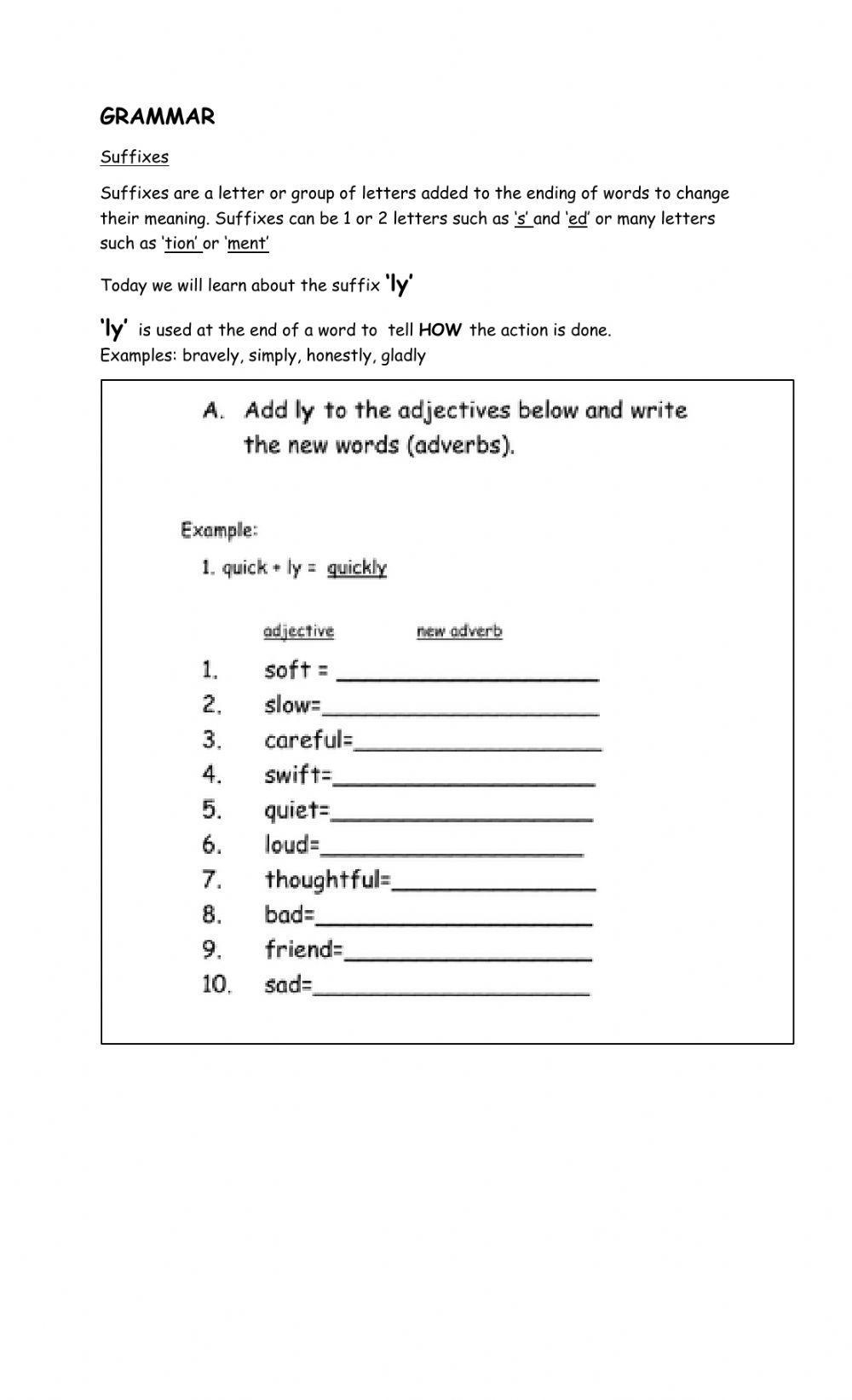 Suffixes Ly Free Interactive Worksheets 433860 Suffixes Ly Free Interactive Worksheets 433860