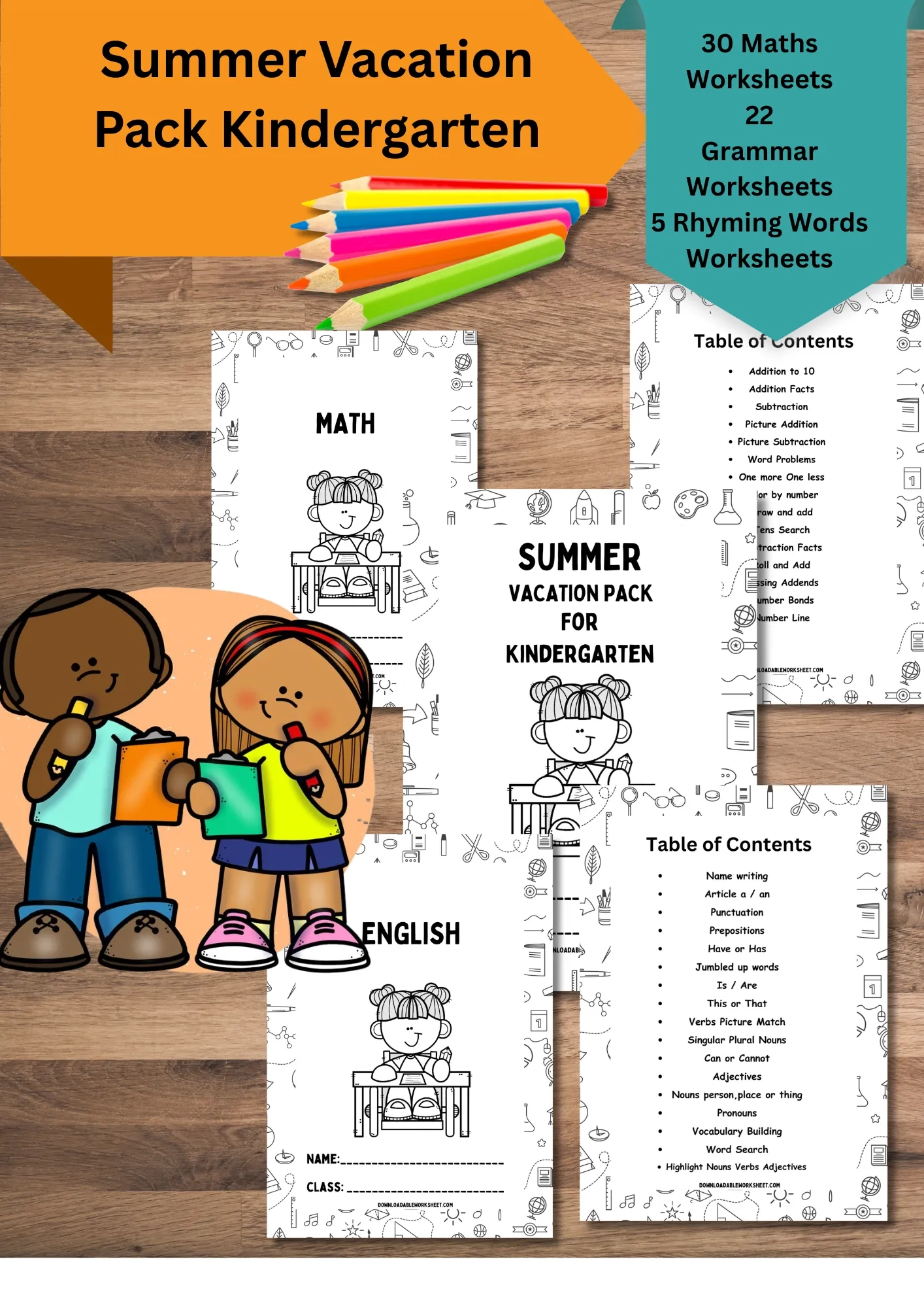 Summer Vacation Homework For Kindergarten