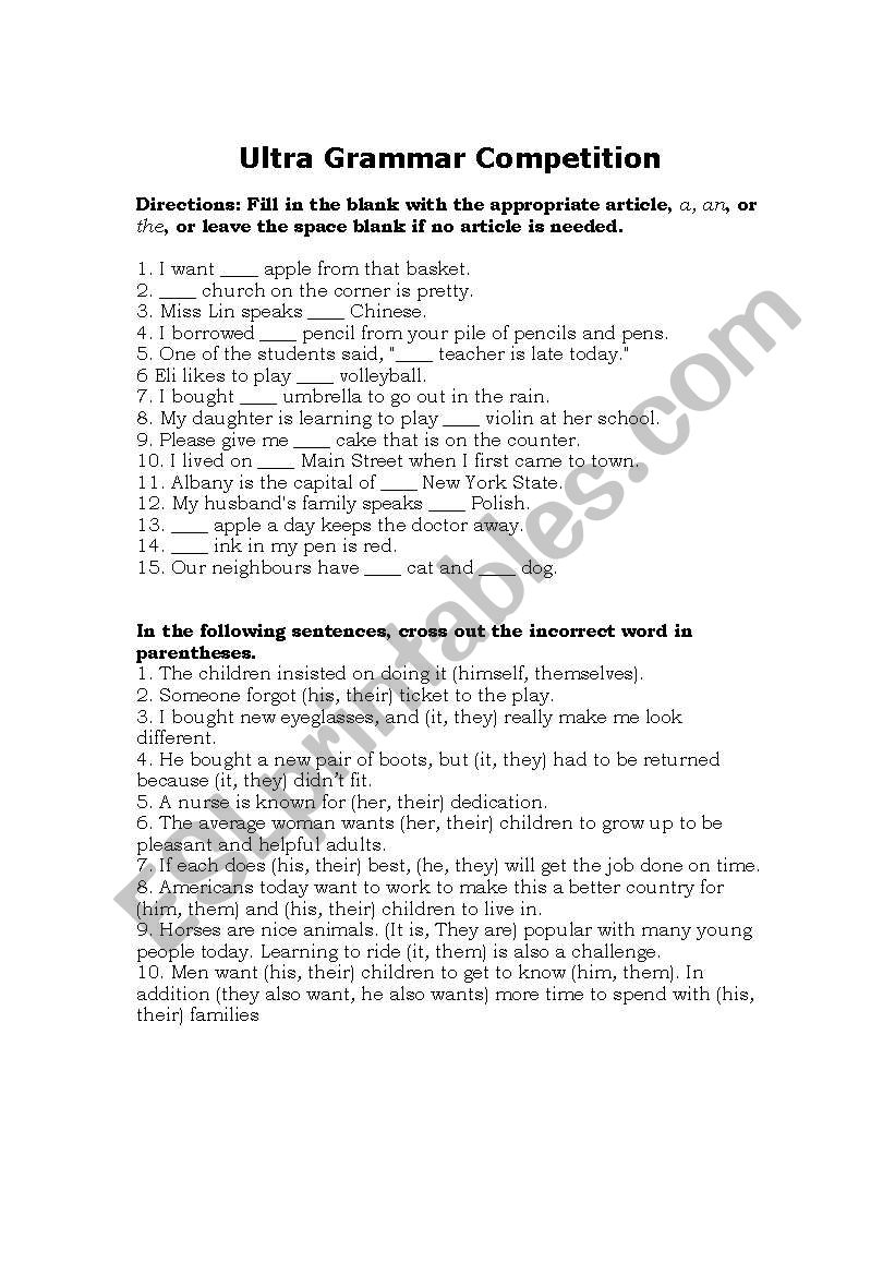 Super Grammar Worksheets Super Grammar Worksheets