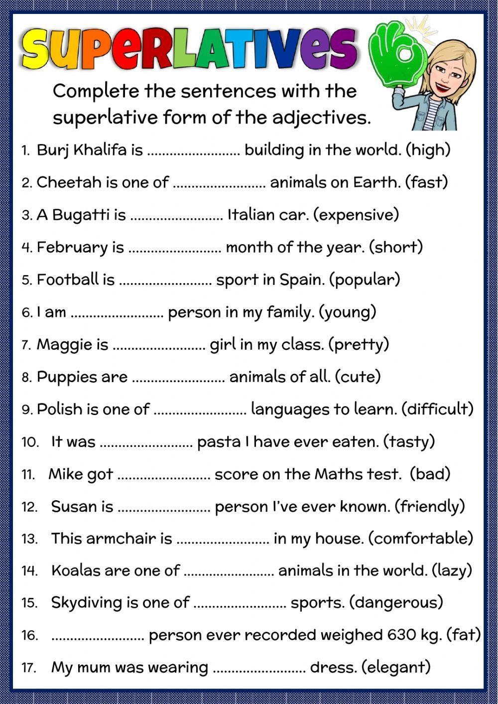 Superlatives Free Interactive Worksheets 278639