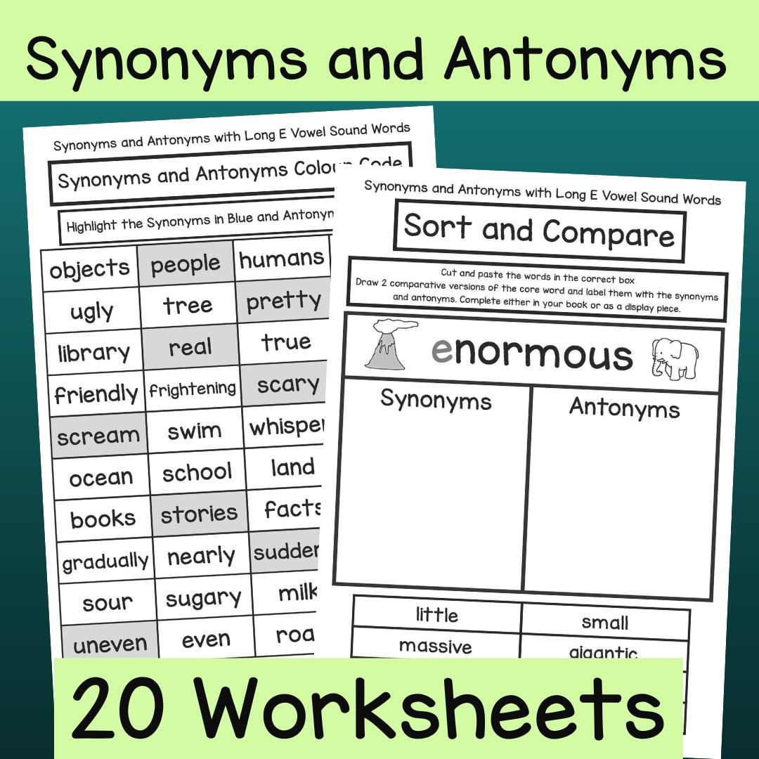 Synonyms And Antonyms No Prep Worksheets Story Based Grammar Activities Australian Teachers Marketplace Synonyms And Antonyms No Prep Worksheets Story Based Grammar Activities Australian Teachers Marketplace