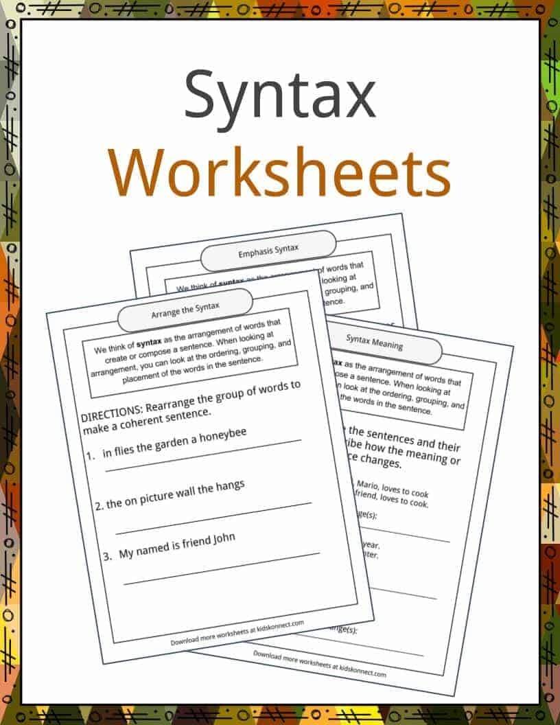 Syntax Examples Definition And Worksheets KidsKonnect