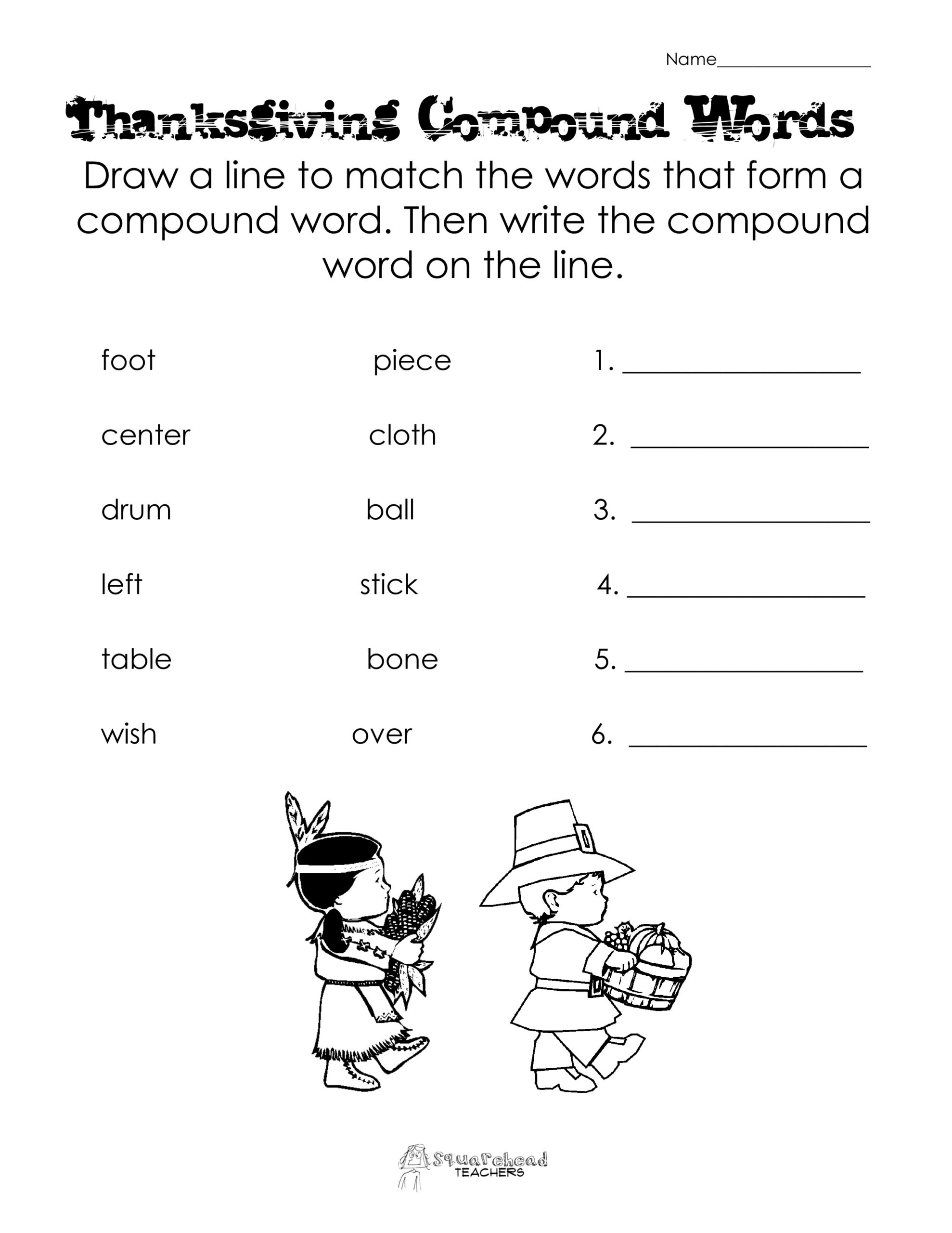 Thanksgiving Compound Words Worksheet Squarehead Teachers Thanksgiving Compound Words Worksheet Squarehead Teachers