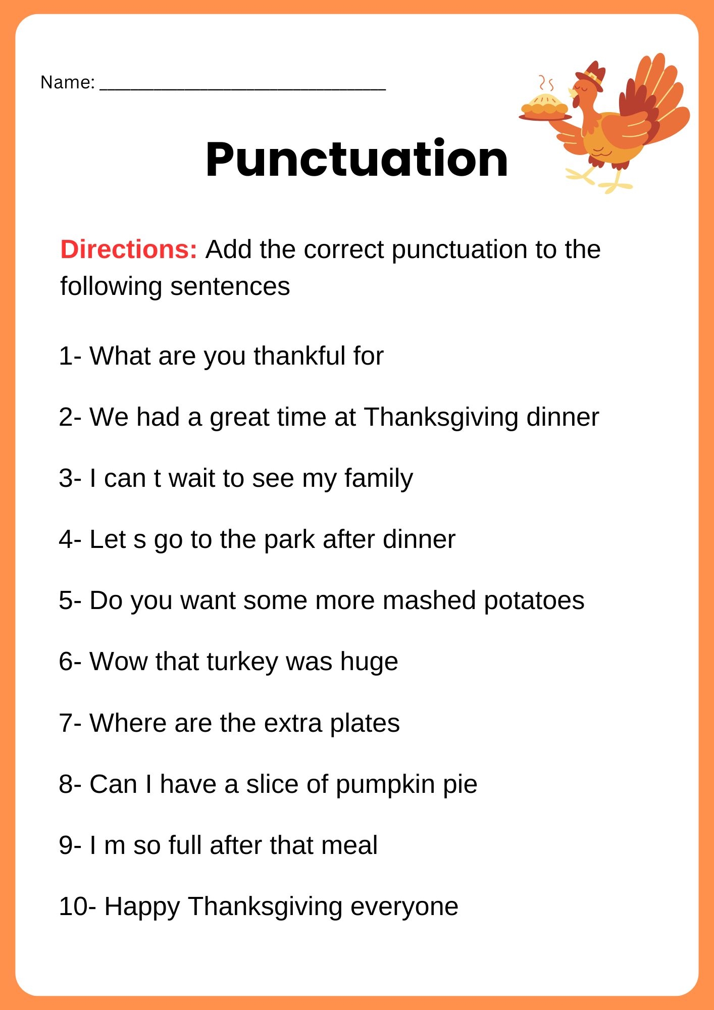 Thanksgiving Grammar Worksheets Grammar Practice Made By Teachers