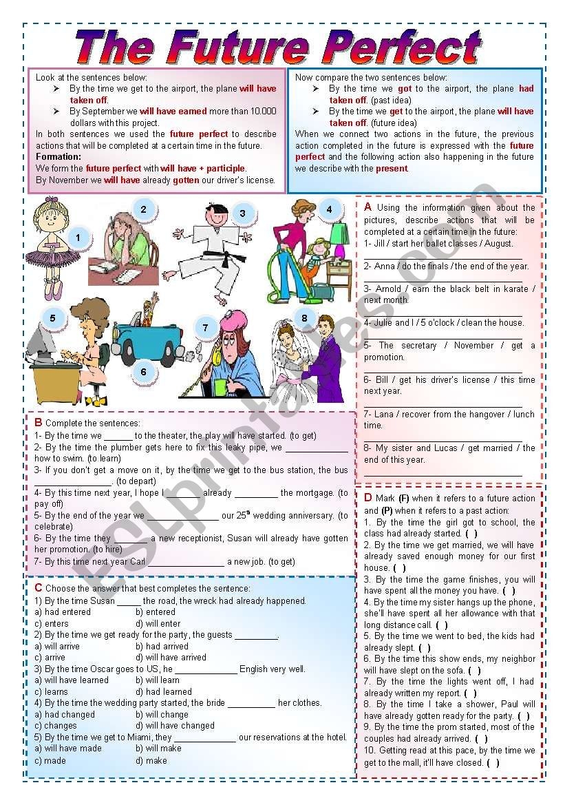 The Future Perfect Grammar Guide Lots Of Exercises fully Editable Keys Included ESL Worksheet By Zailda The Future Perfect Grammar Guide Lots Of Exercises fully Editable Keys Included ESL Worksheet By Zailda