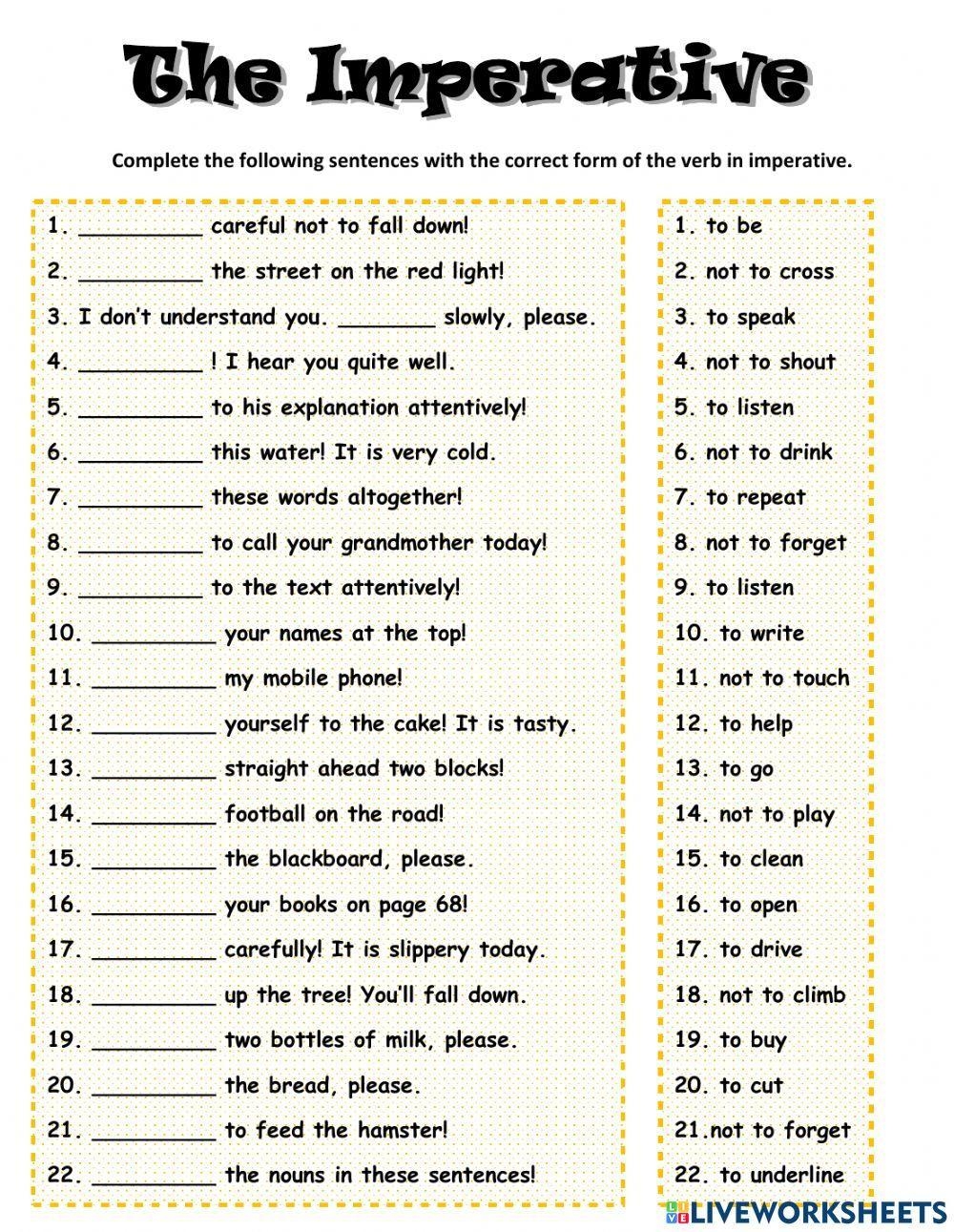 The Imperative Free Interactive Worksheets 1679069 The Imperative Free Interactive Worksheets 1679069
