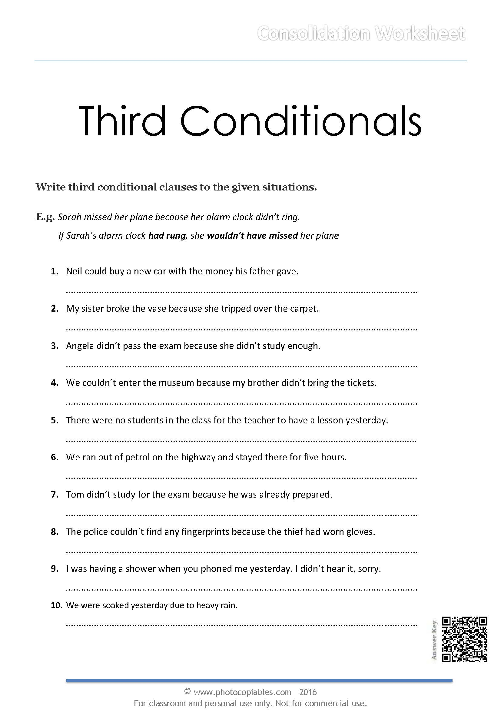 Third Conditionals Worksheet Photocopiables Third Conditionals Worksheet Photocopiables