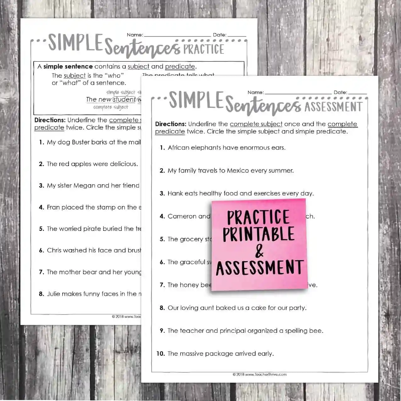 Third Grade Grammar Simple Sentences Teacher Thrive