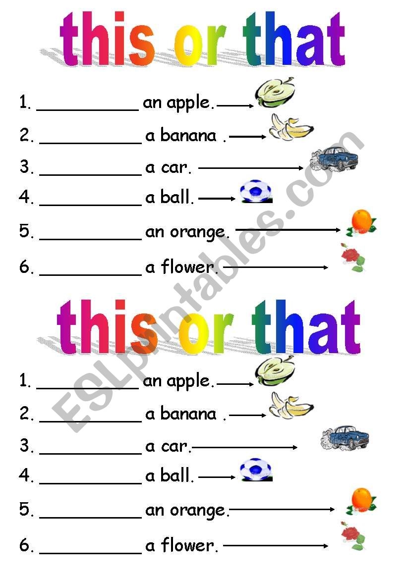 This Or That ESL Worksheet By Al Reem This Or That ESL Worksheet By Al Reem