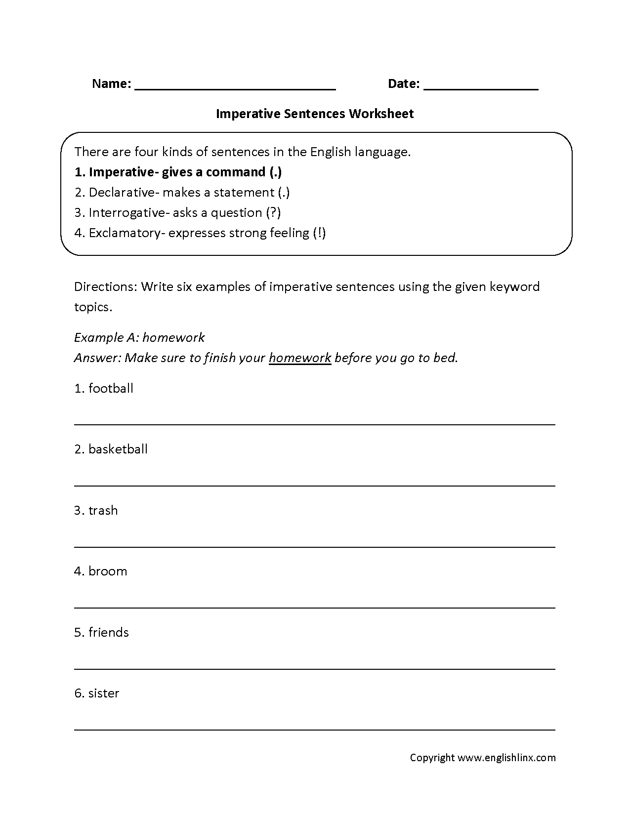 Types Of Sentences Worksheets Imperative Types Of Sentences Worksheets Types Of Sentences Worksheets Imperative Types Of Sentences Worksheets