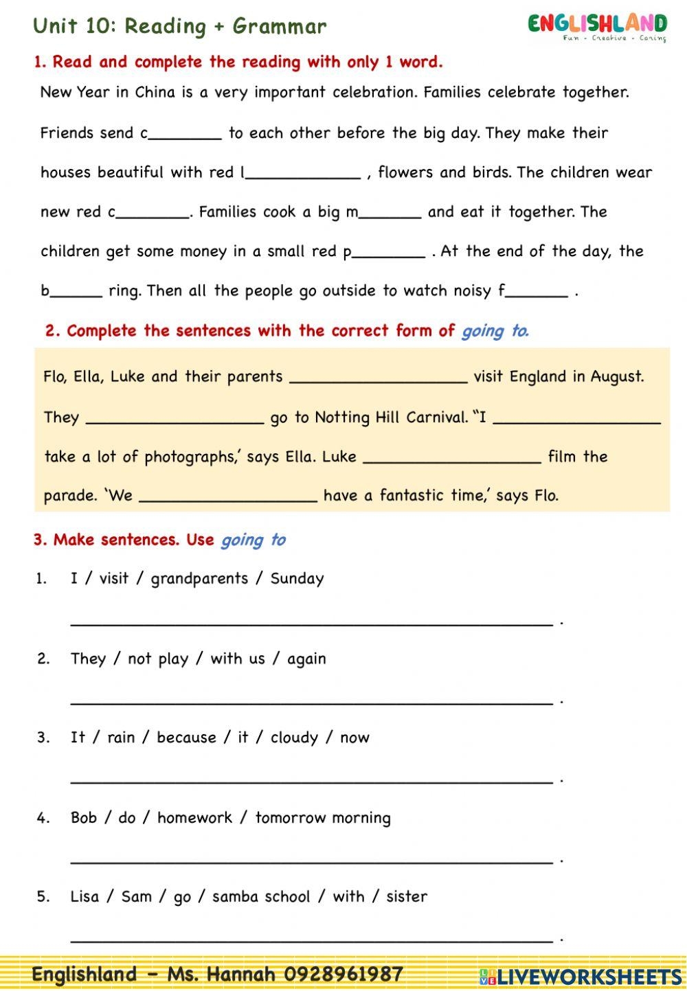 U10 Reading Gra Free Interactive Worksheets 7005367