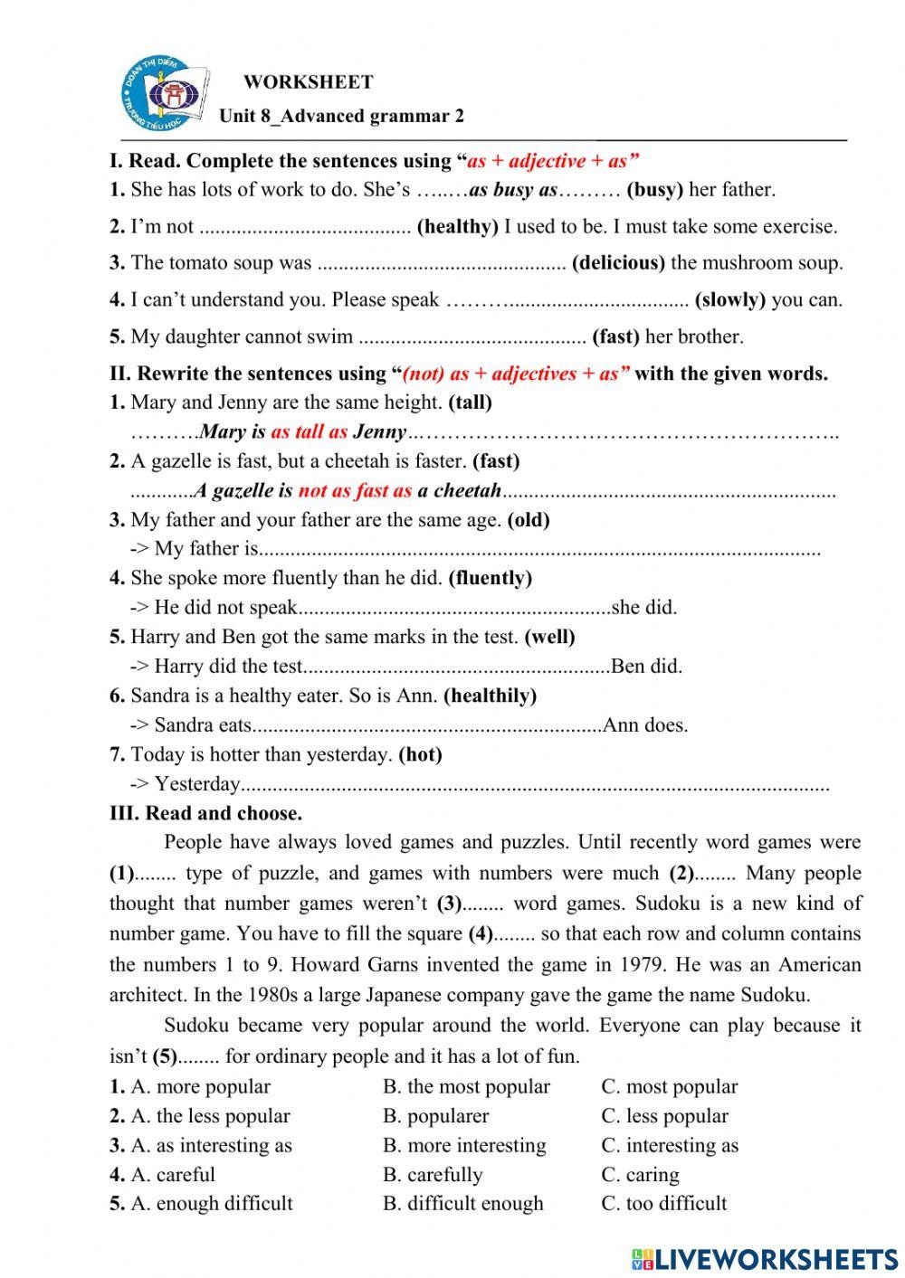 Unit 8 Advance Free Interactive Worksheets 1959882 Unit 8 Advance Free Interactive Worksheets 1959882