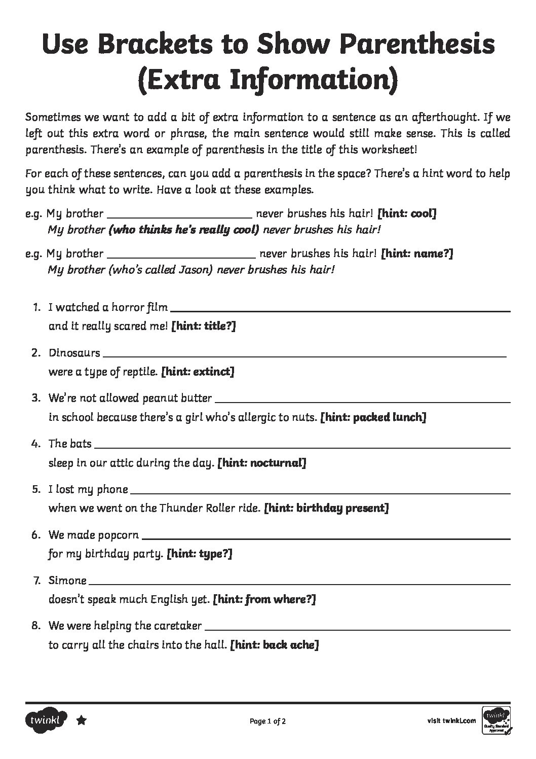 Use Brackets Dashes And Commas To Show Parenthesis Activity Sheet St Cyprian s Greek Orthodox Primary Academy Use Brackets Dashes And Commas To Show Parenthesis Activity Sheet St Cyprian s Greek Orthodox Primary Academy