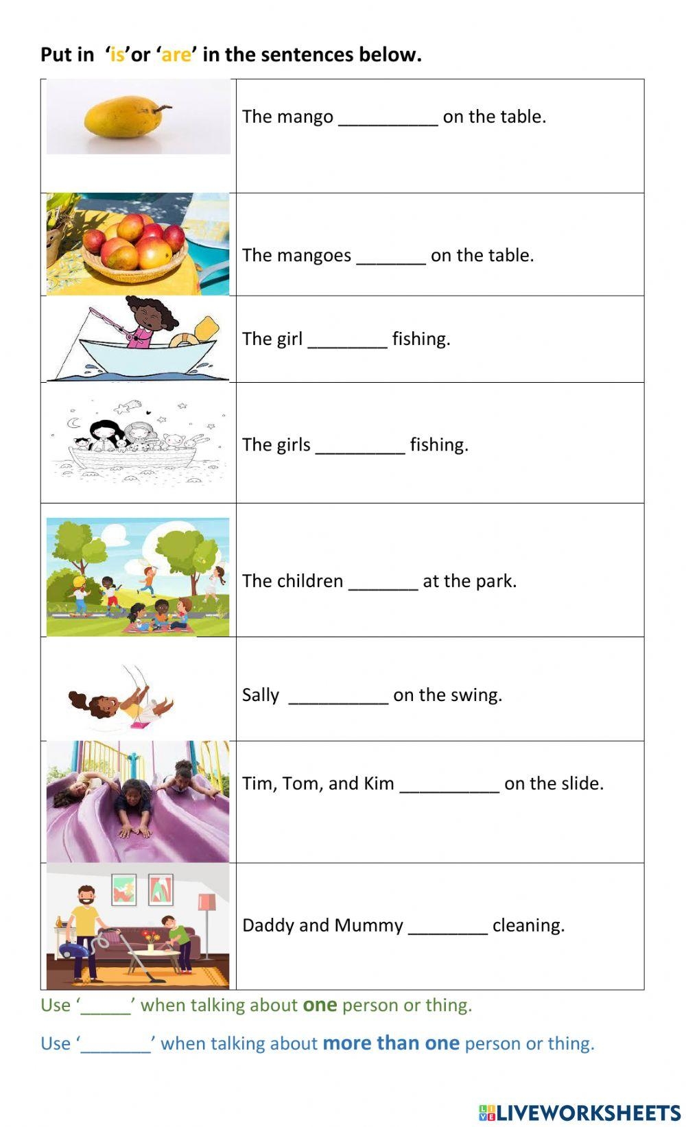 Using is Or Free Interactive Worksheets 2219090