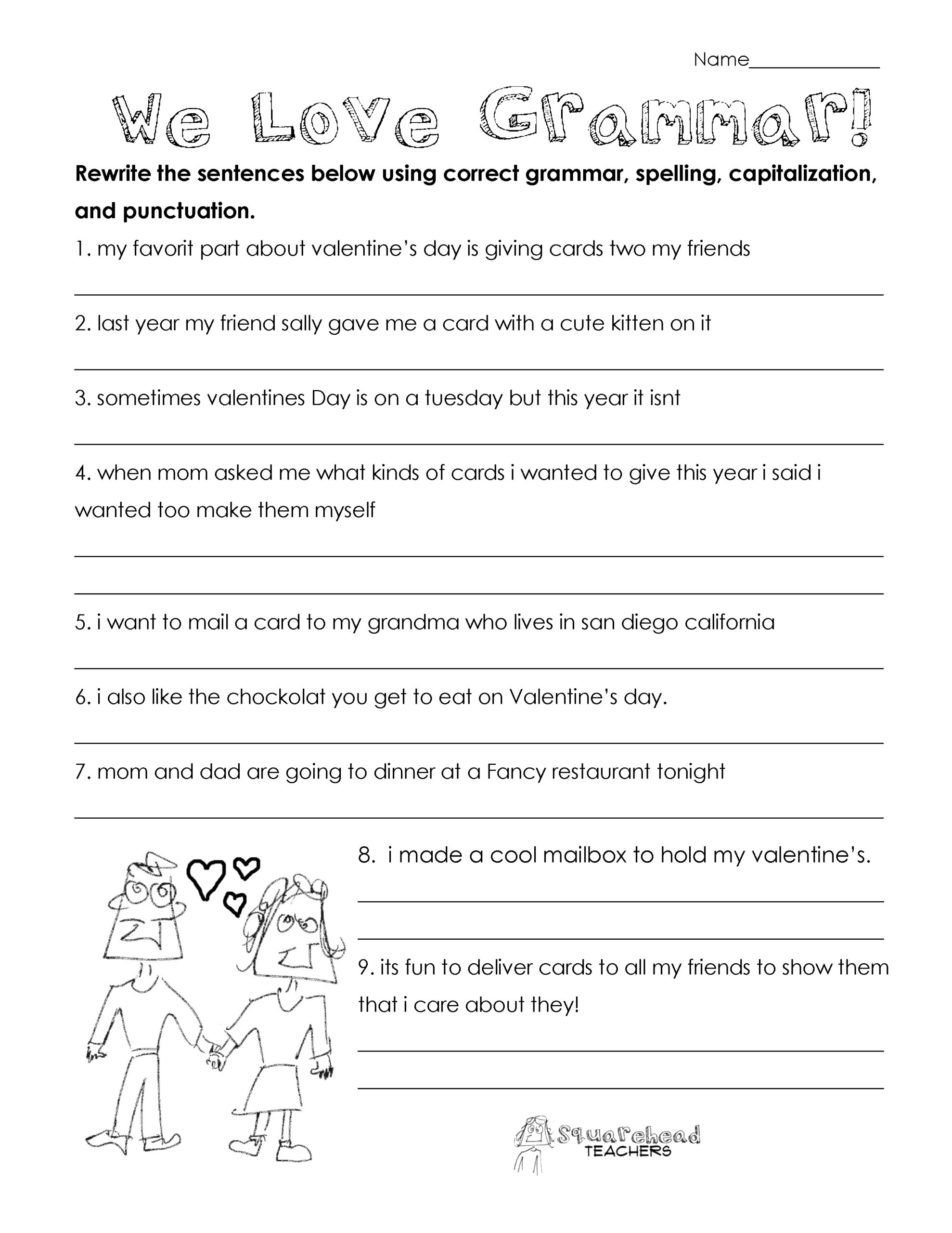 7th Grade Grammar Worksheet 7th Grade Grammar Worksheet