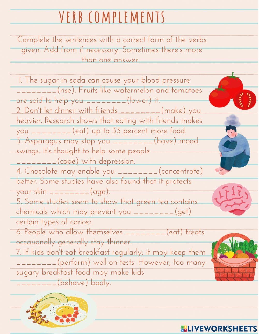 Complements In Grammar Worksheets