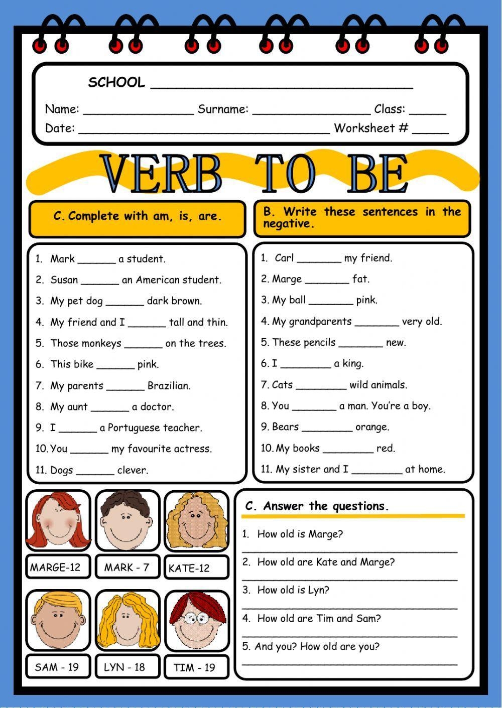 Verb To Be Free Interactive Worksheets 44598