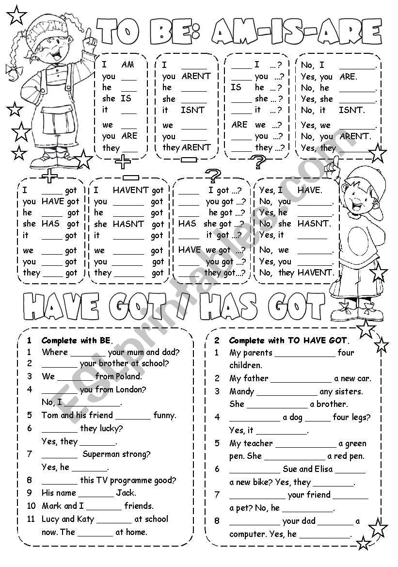 Verb To BE Vs To HAVE GOT ESL Worksheet By Alenka Verb To BE Vs To HAVE GOT ESL Worksheet By Alenka
