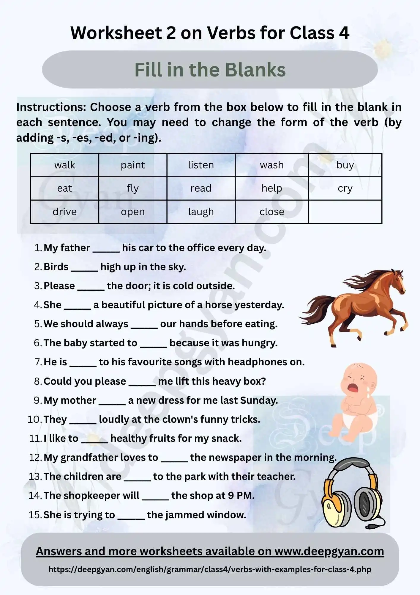 Grammar Worksheet For Class 4