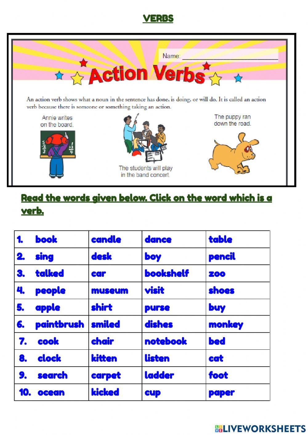 Verbs Free Interactive Worksheets 1488006 Verbs Free Interactive Worksheets 1488006
