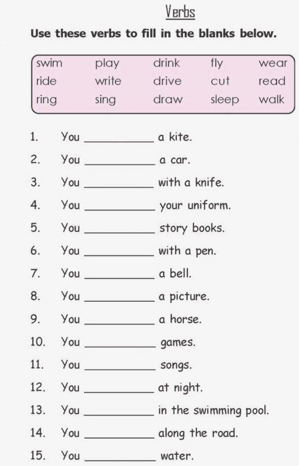 Verbs Free Interactive Worksheets 345986