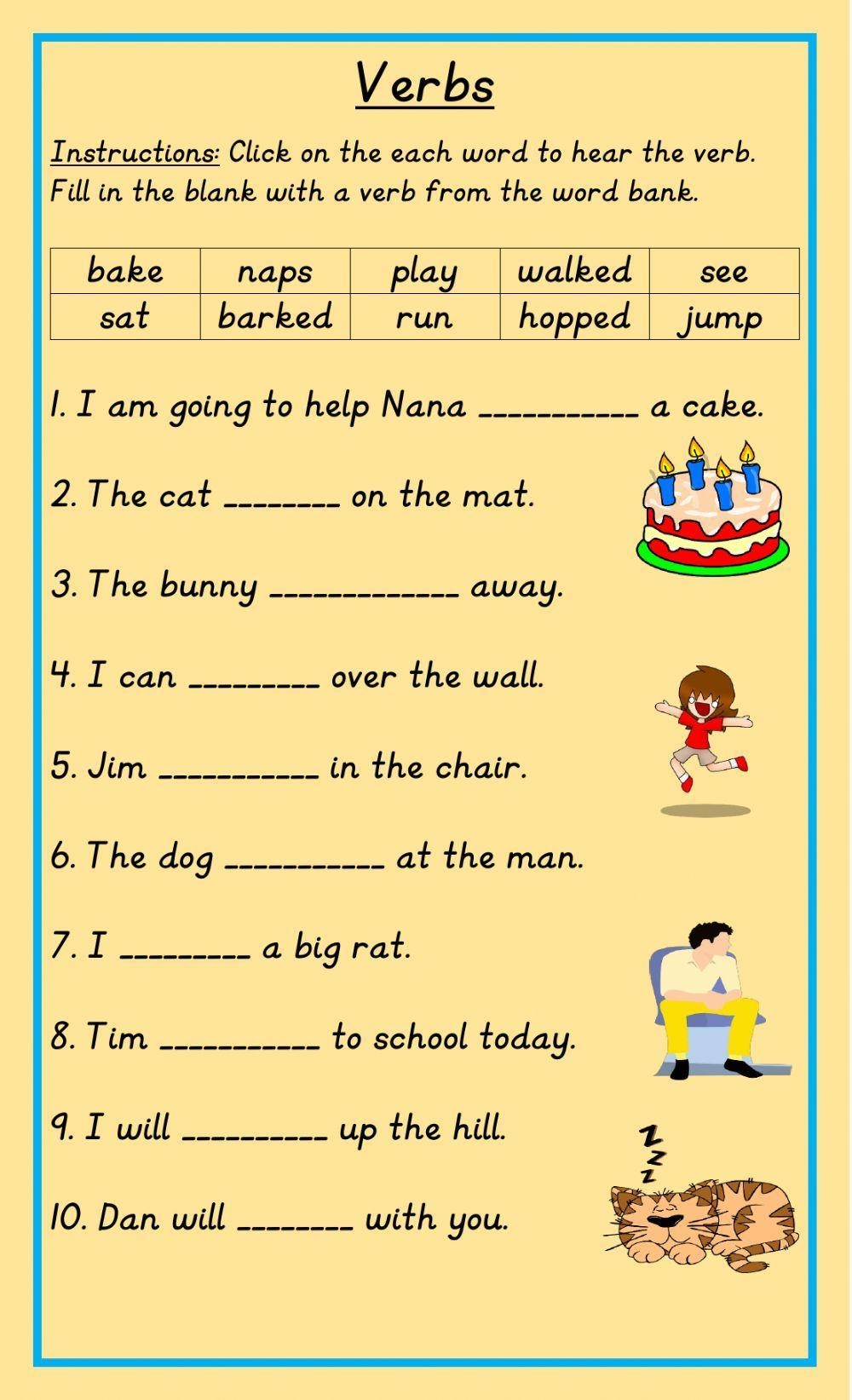 Grammar Verb Worksheet
