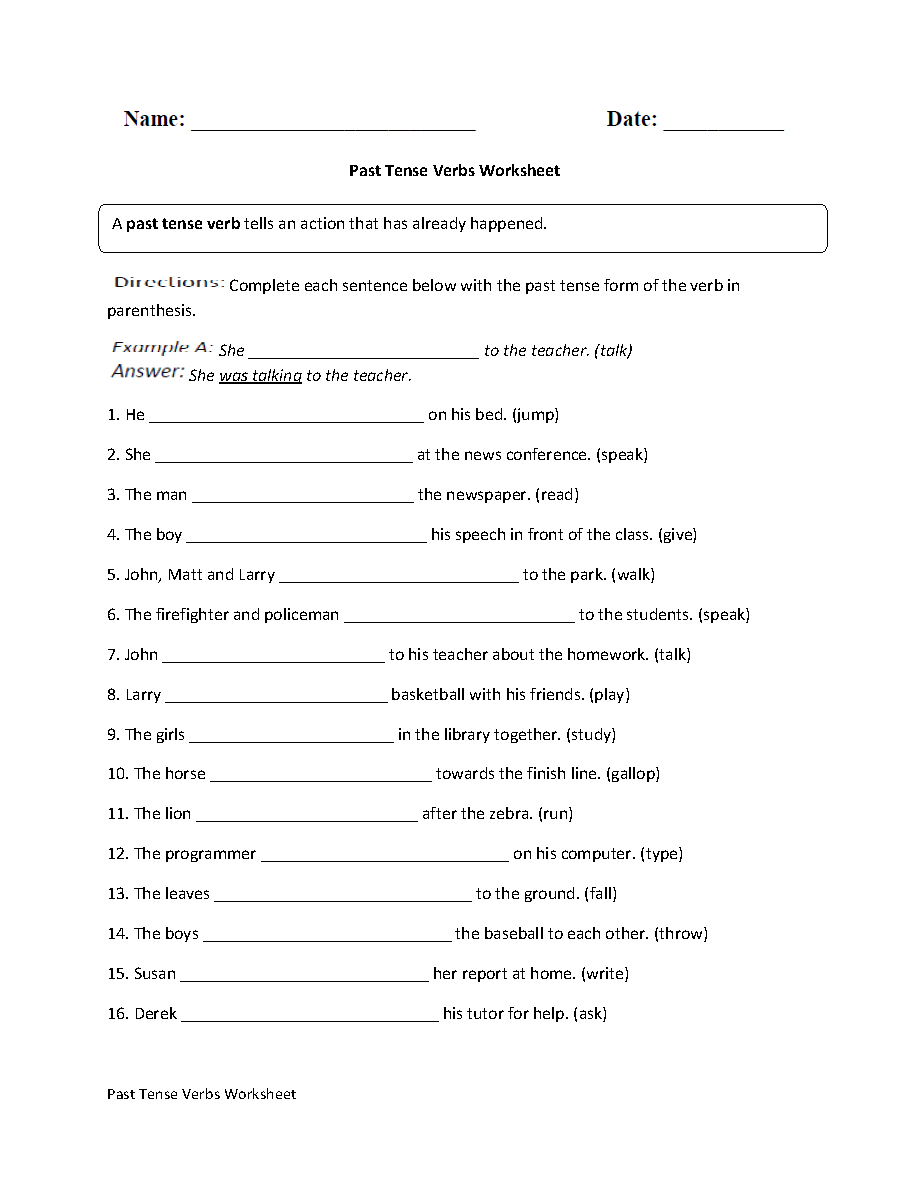 All Grammar Tenses Worksheet