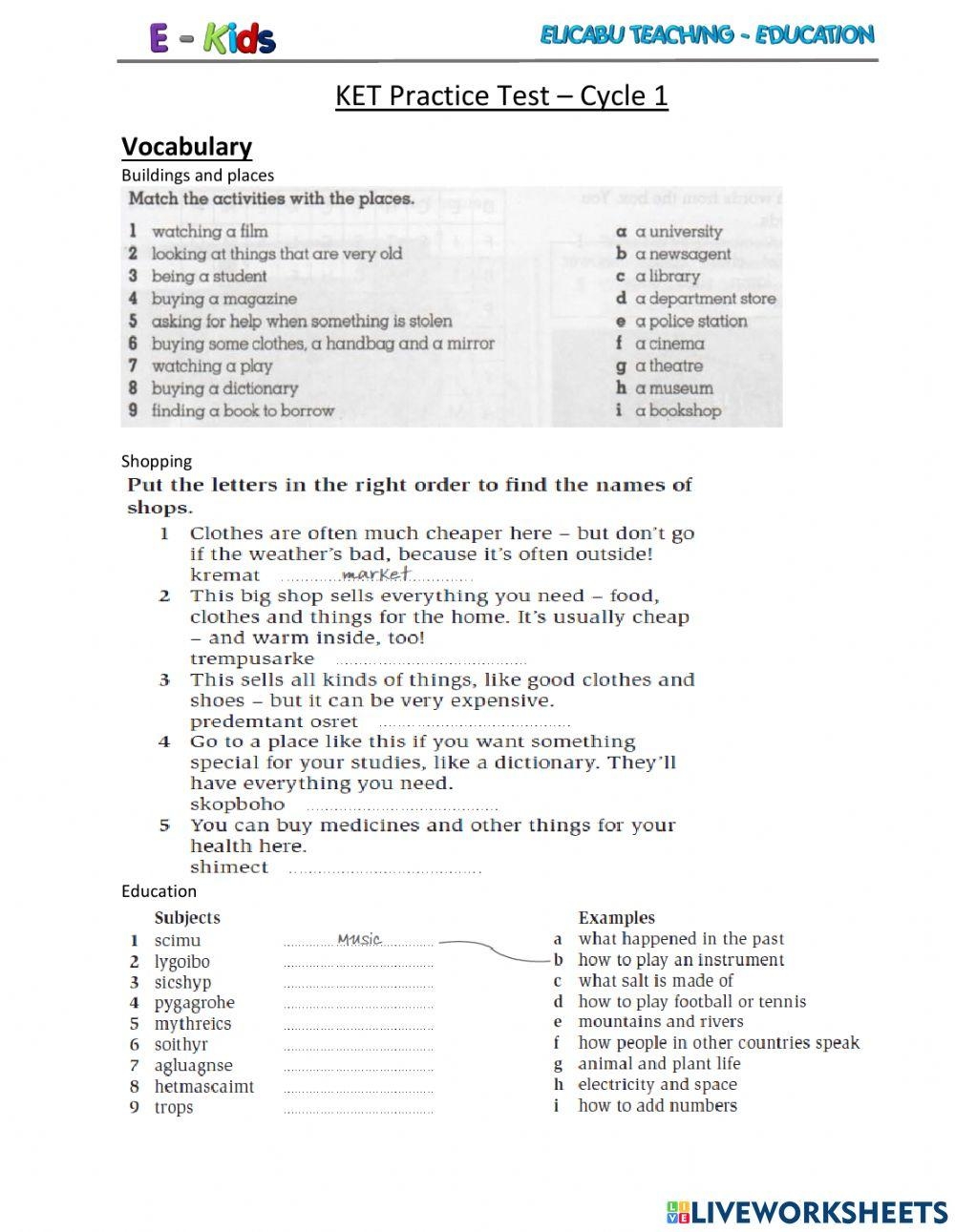 Ket Grammar Worksheets