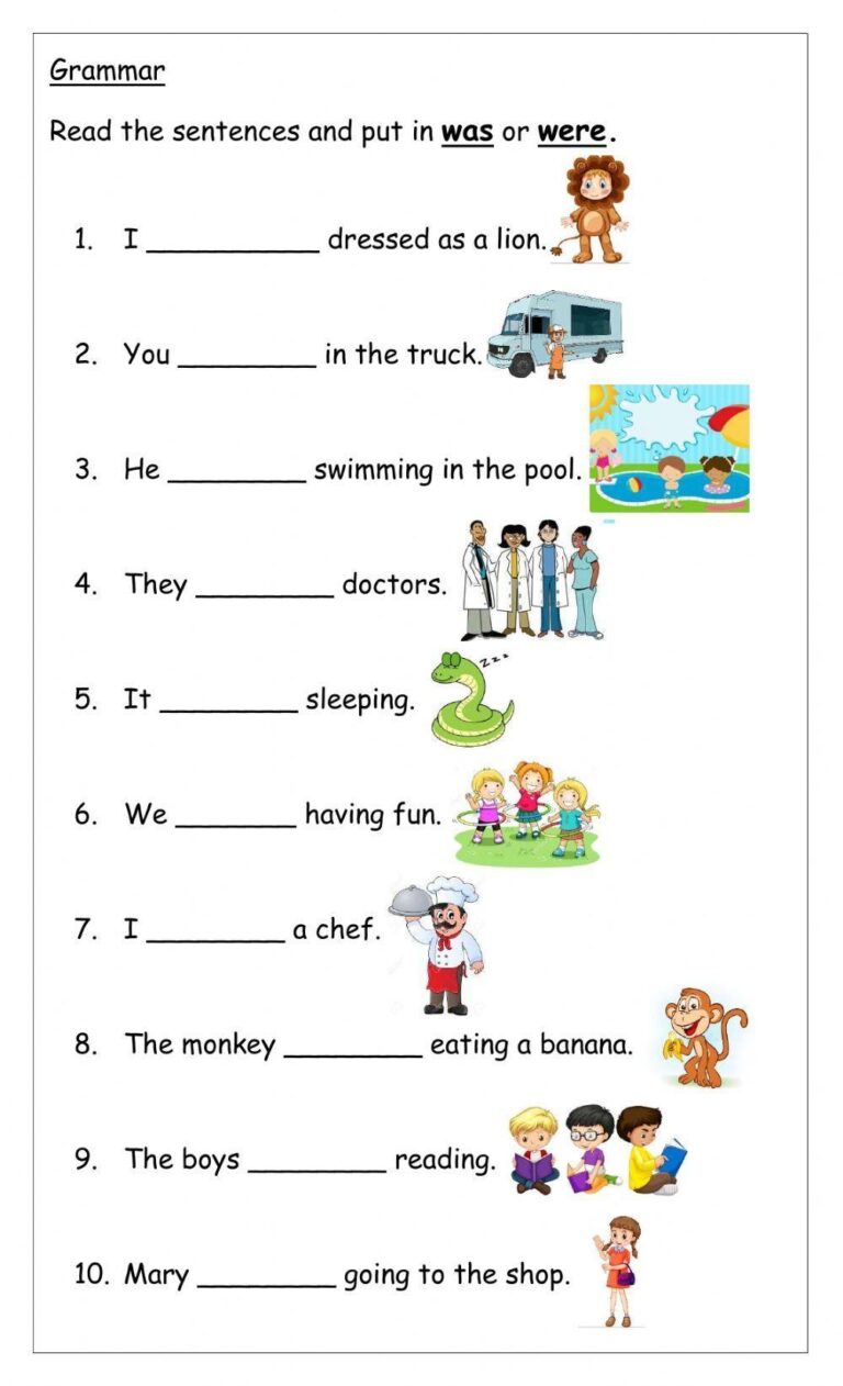 Was And Were Free Interactive Worksheets 413128