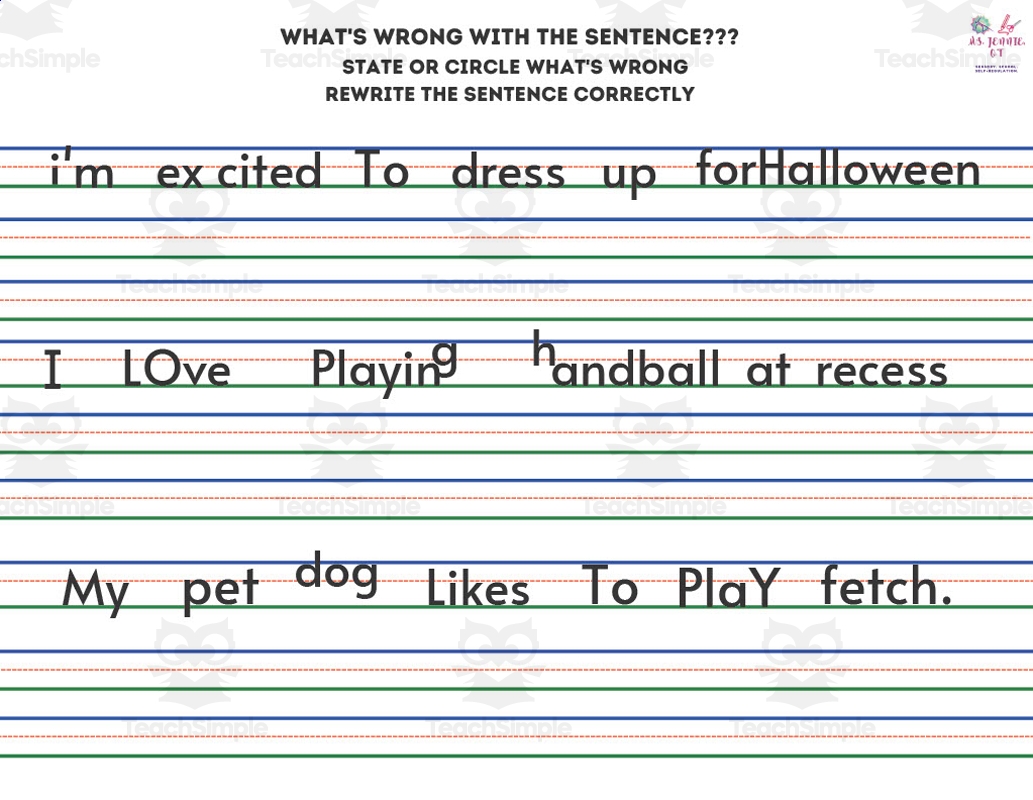 3rd Grade Grammar Worksheets Sentences