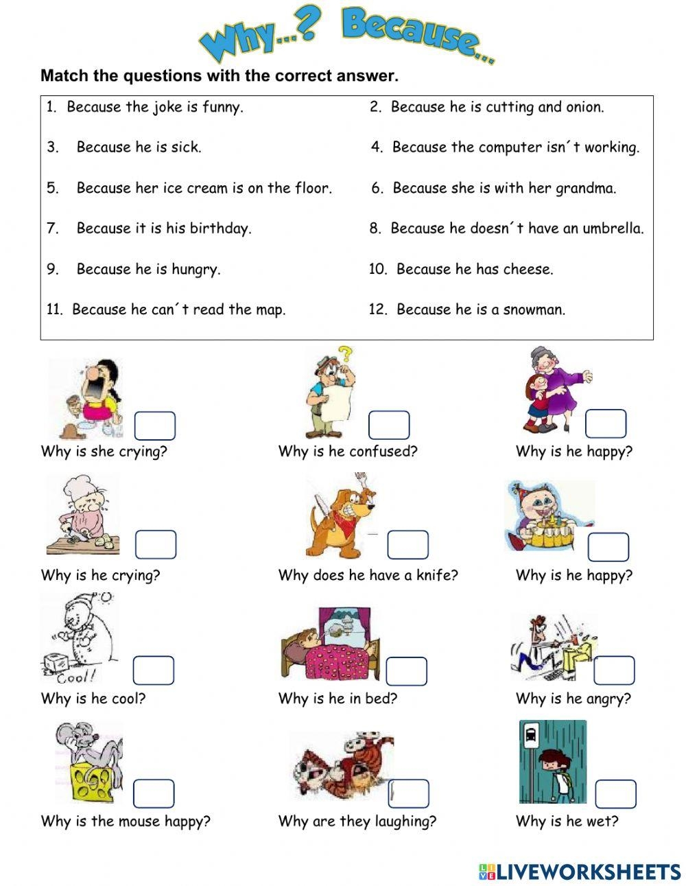 Why Because Free Interactive Worksheets 1858097 Why Because Free Interactive Worksheets 1858097