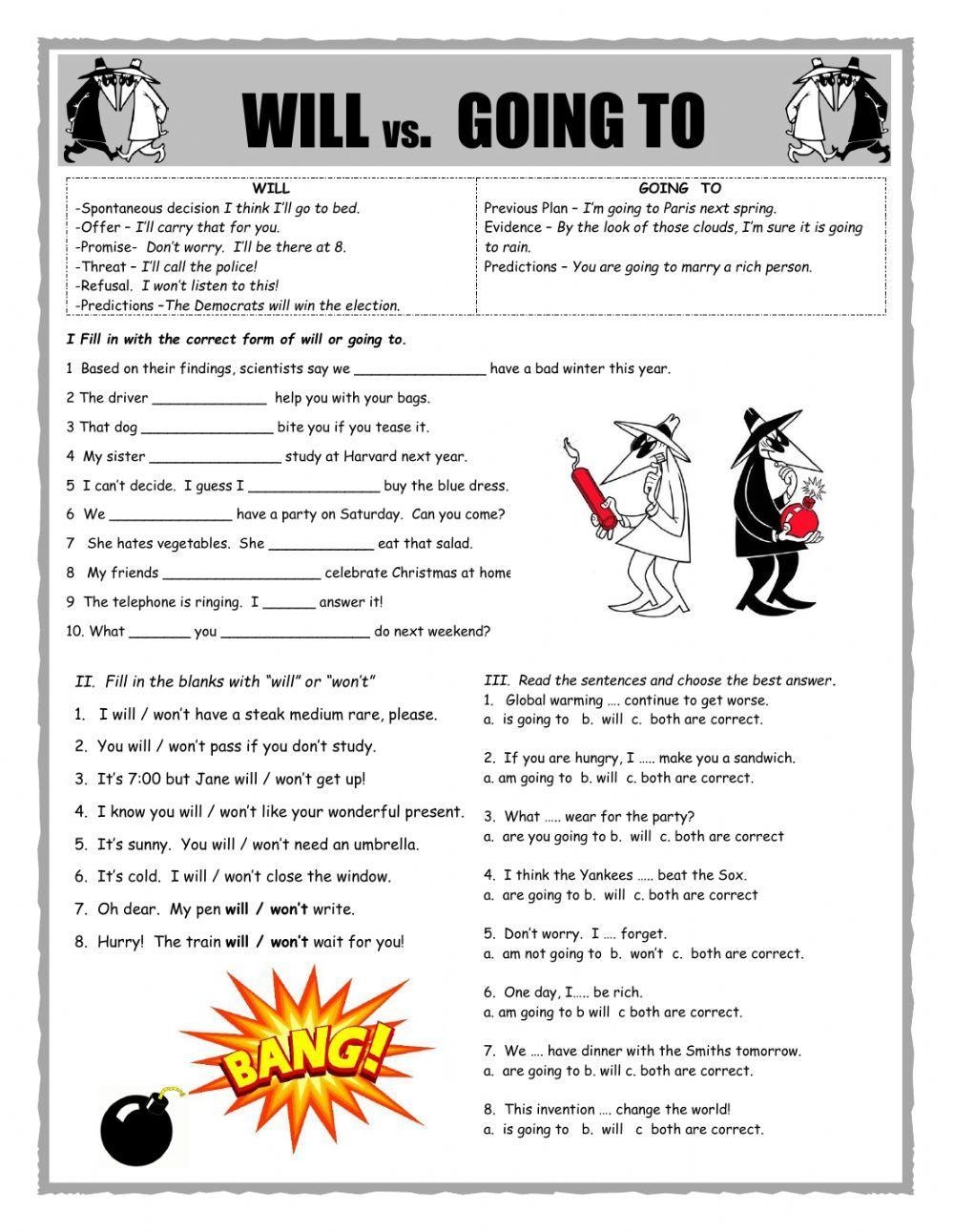 Be Going To Grammar Worksheets