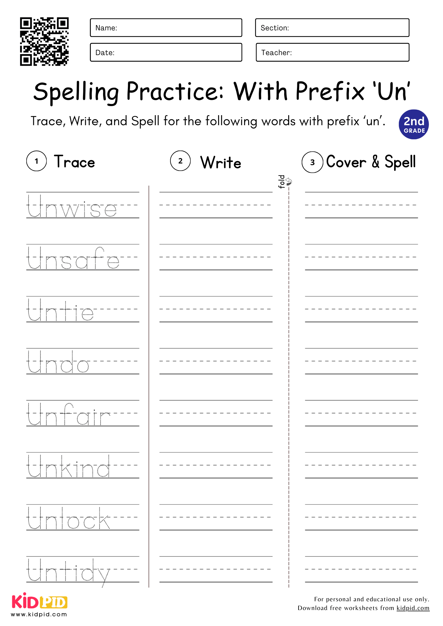 Words With Prefix Un Worksheet For Grade 2 Kidpid