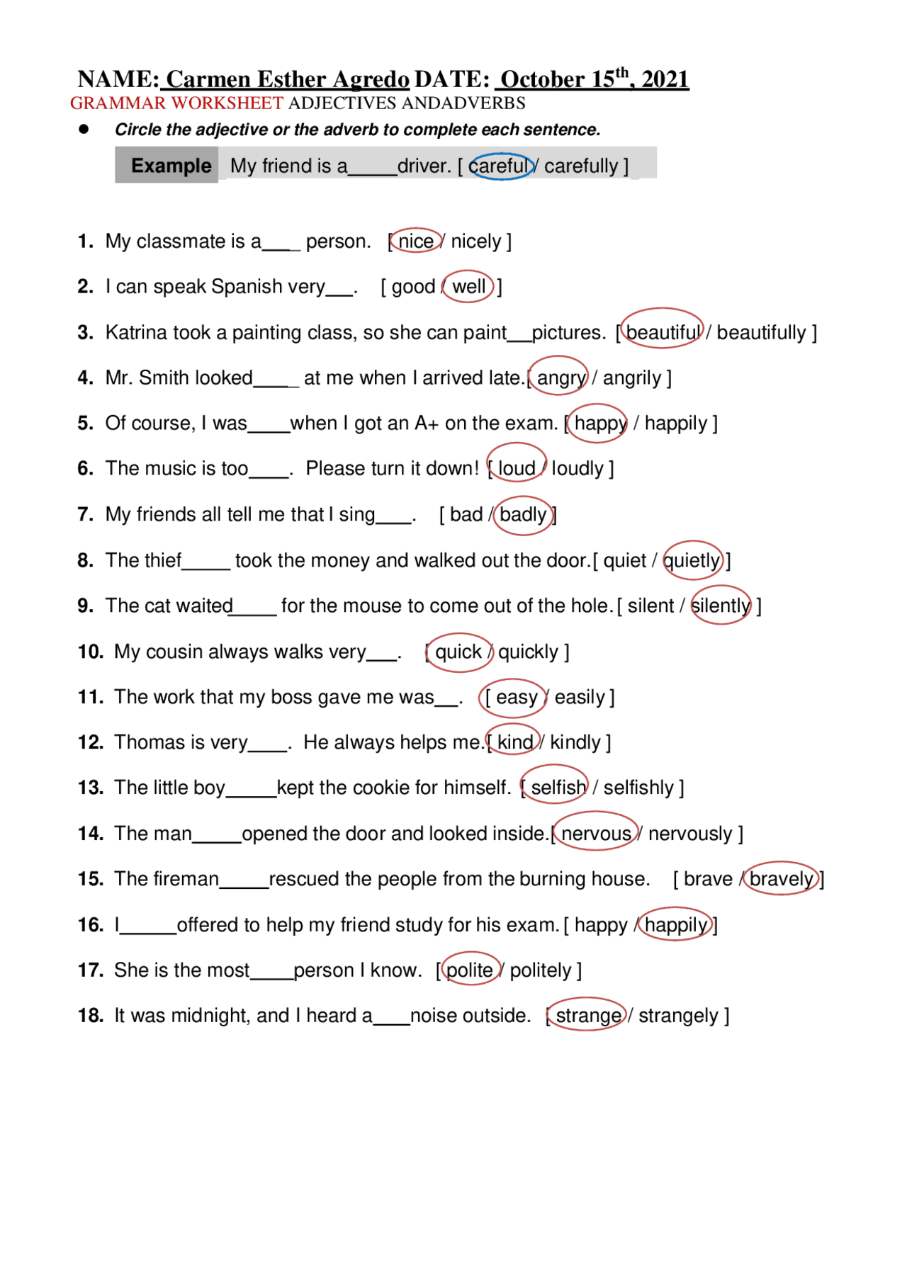 Worksheet About Adjectives And Adverbs convertido Gu as Proyectos Investigaciones De Idioma Ingl s Docsity