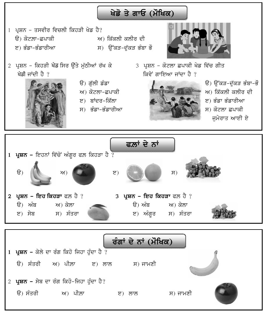 Worksheet Punjabi 2 Class 1