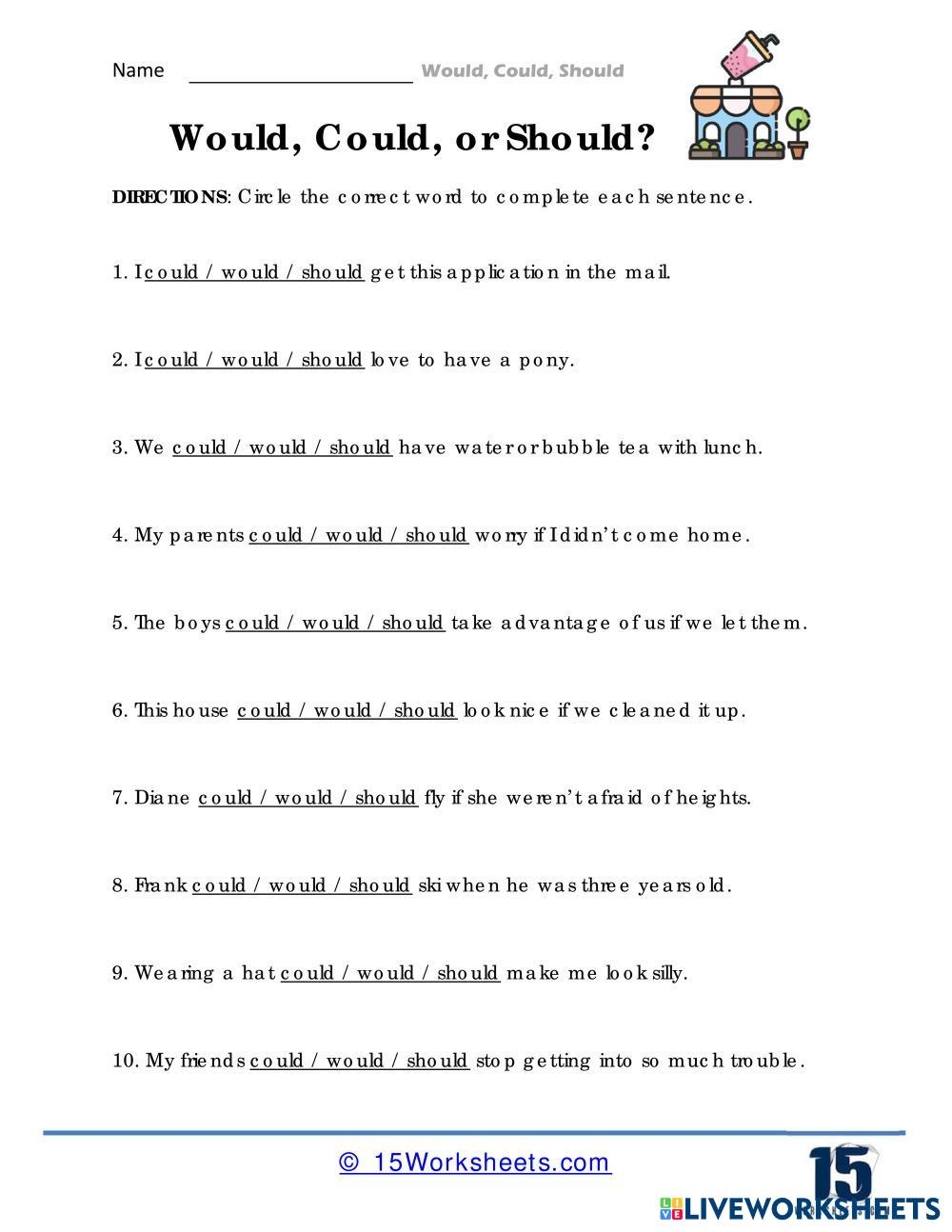 WOULD COULD S Free Interactive Worksheets 7734039 WOULD COULD S Free Interactive Worksheets 7734039