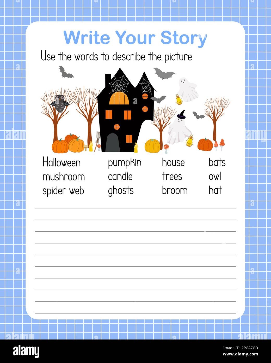 Write A Story The English Language Grammar Elementary Level For Kids Learning Concept Vector Illustration Educational Worksheet Describe A Picture Using Topical Vocabulary Words Halloween Holiday Stock Vector Image U0026 Art Write A Story The English Language Grammar Elementary Level For Kids Learning Concept Vector Illustration Educational Worksheet Describe A Picture Using Topical Vocabulary Words Halloween Holiday Stock Vector Image U0026 Art