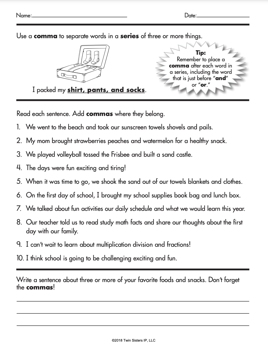 Writing Conventions Printable Workbook