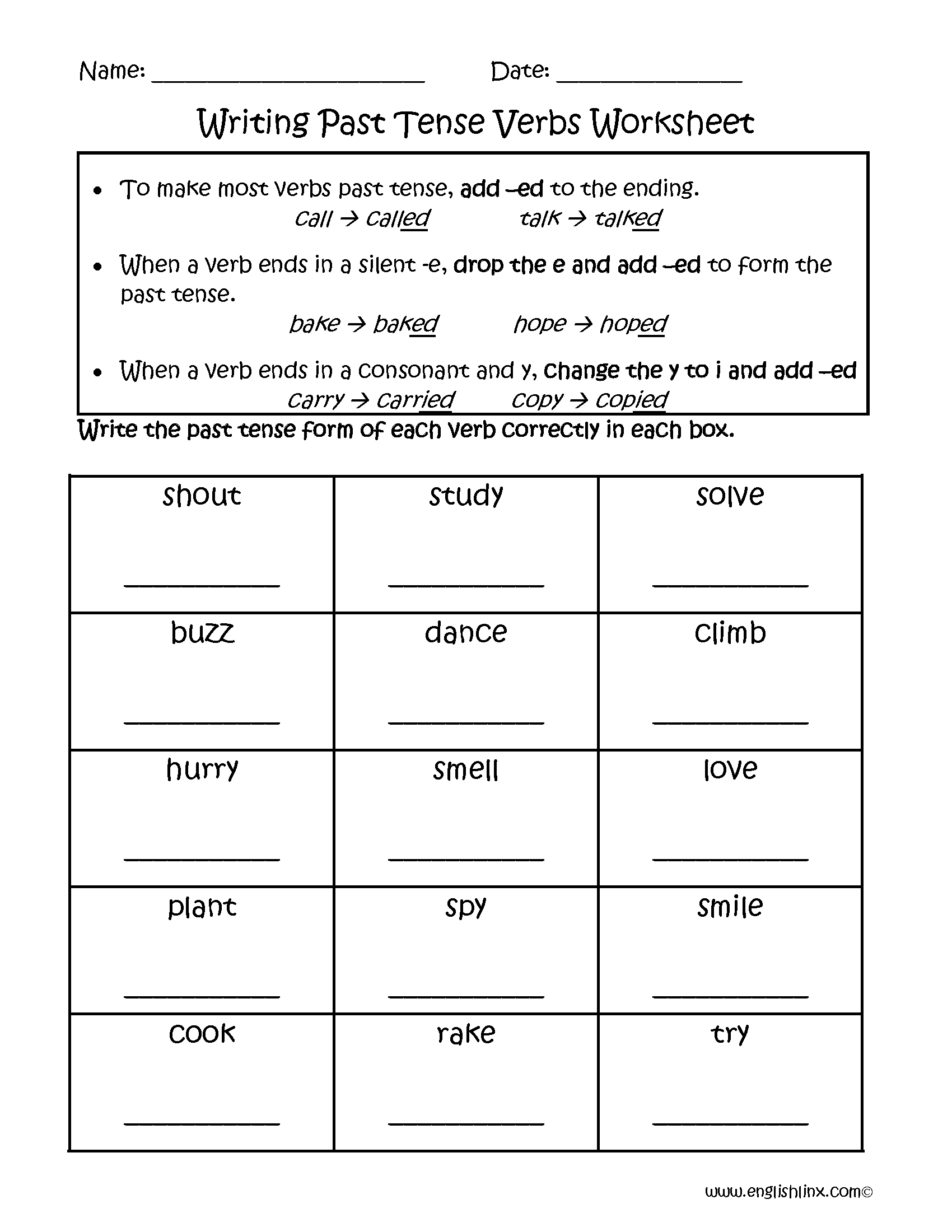 Writing Past Tense Verbs Worksheets Free Printable Grammar Practice Writing Past Tense Verbs Worksheets Free Printable Grammar Practice