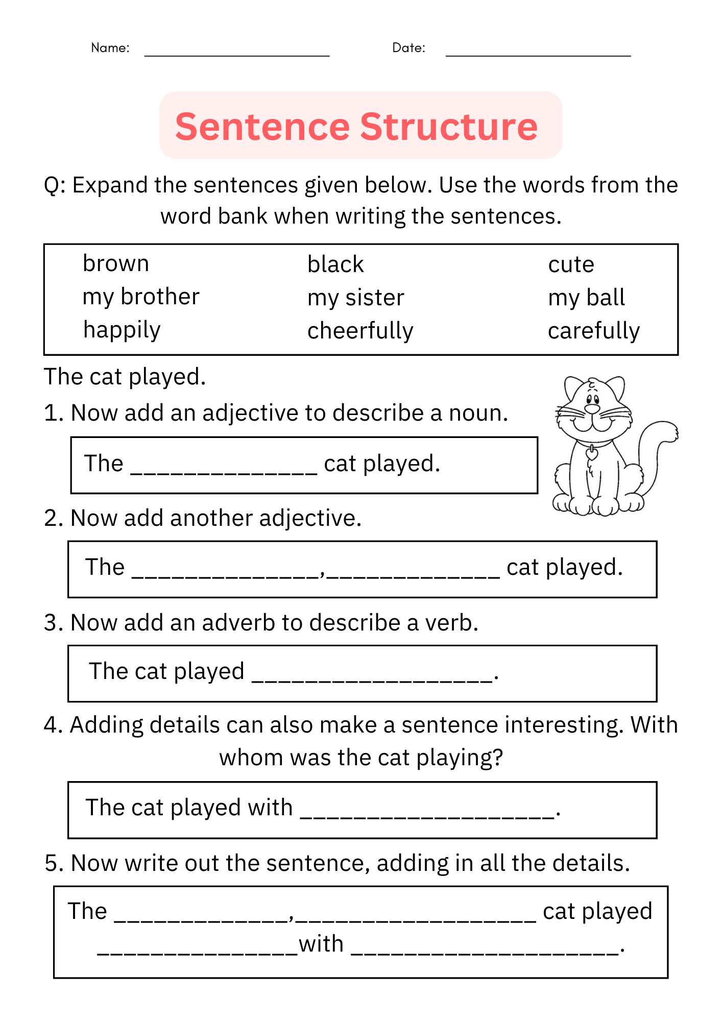 Writing Sentences Sentence Structure Worksheet Digital U0026 Printable For Grade 1 Made By Teachers Writing Sentences Sentence Structure Worksheet Digital U0026 Printable For Grade 1 Made By Teachers