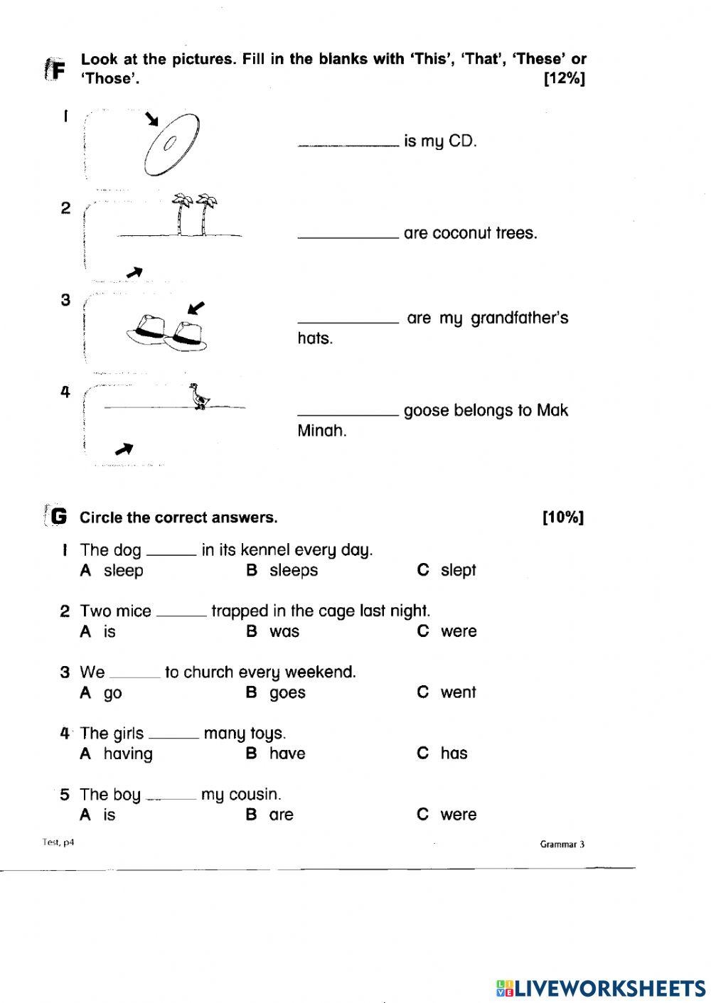 Year 3 Grammar Free Interactive Worksheets 1885885