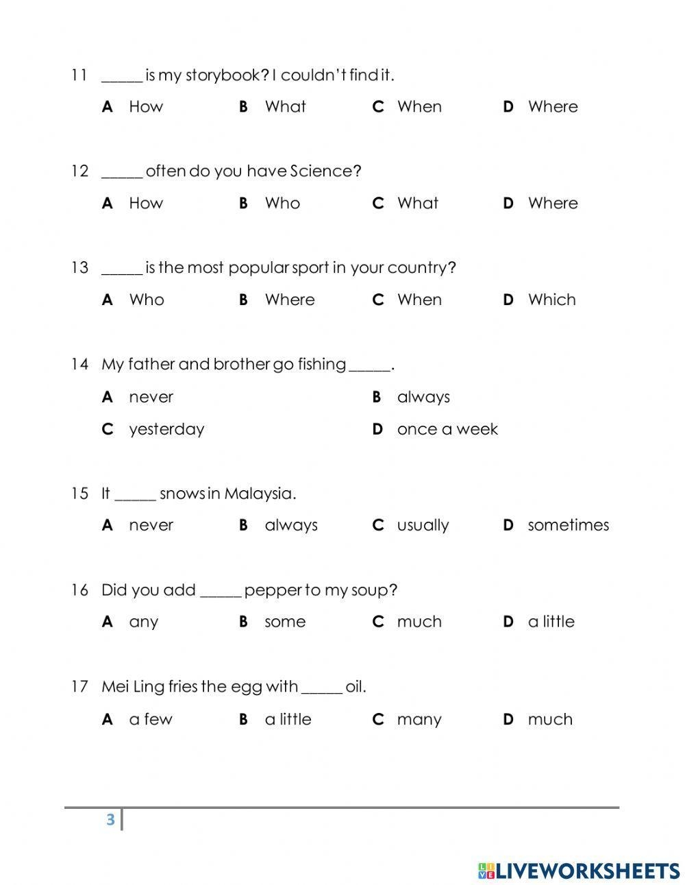 Year 4 English Free Interactive Worksheets 1515084