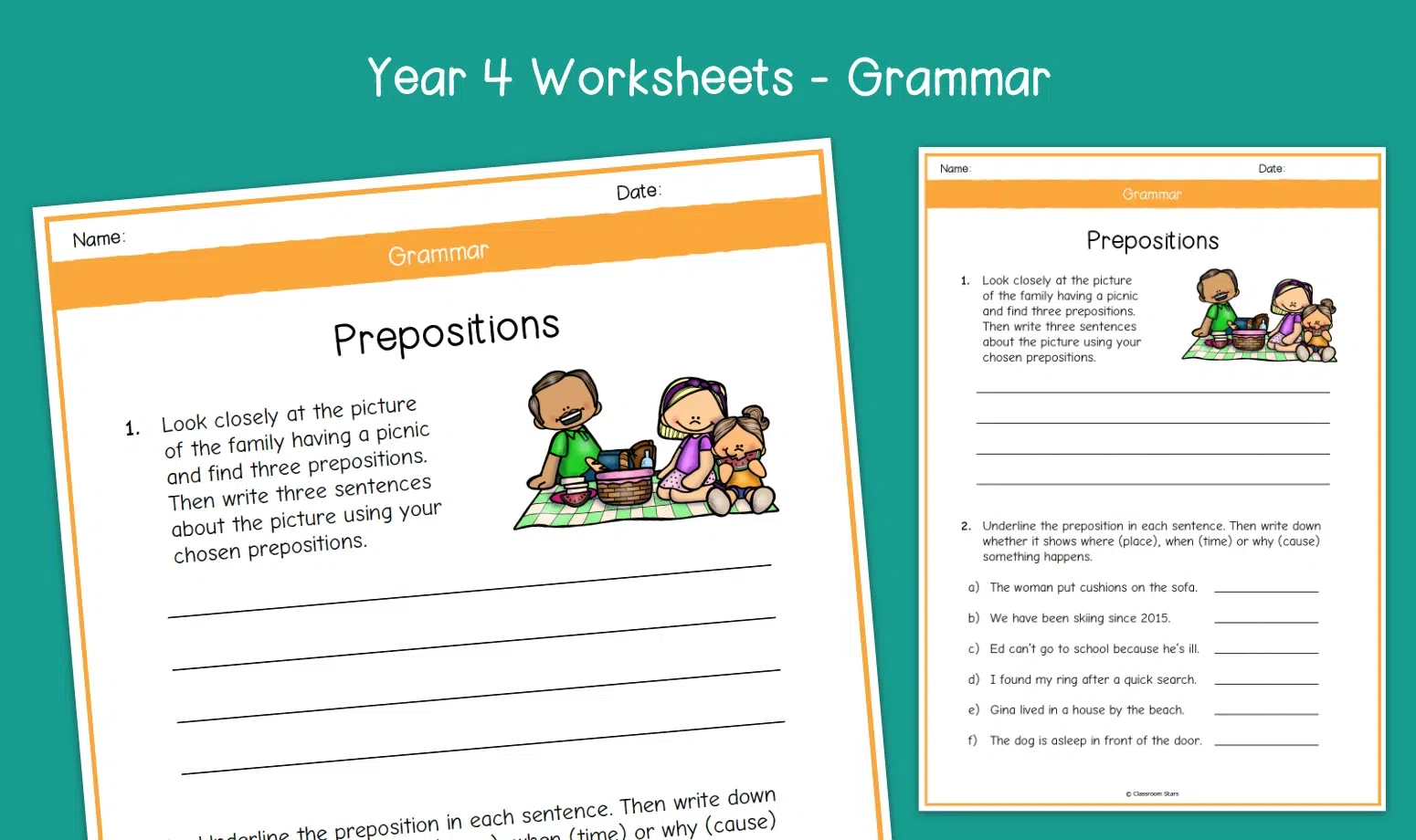 Year 4 Prepositions Worksheets KS2 Grammar Primary English Year 4 Prepositions Worksheets KS2 Grammar Primary English