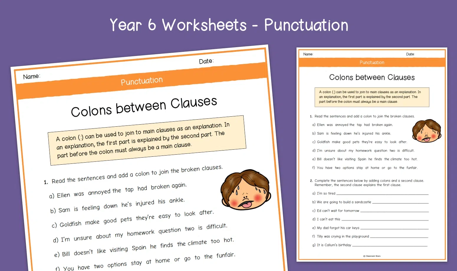 Colon Grammar Worksheet